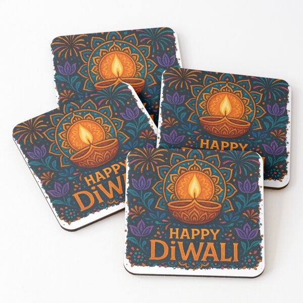 Item preview, Happy Diwali Rangoli Art – Diya & Fireworks Design designed and sold by Kruti Collection.