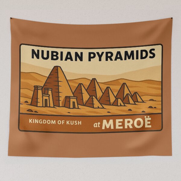 Item preview, Nubian Pyramids at Meroe — Kingdom of Kush designed and sold by Myra365Art.