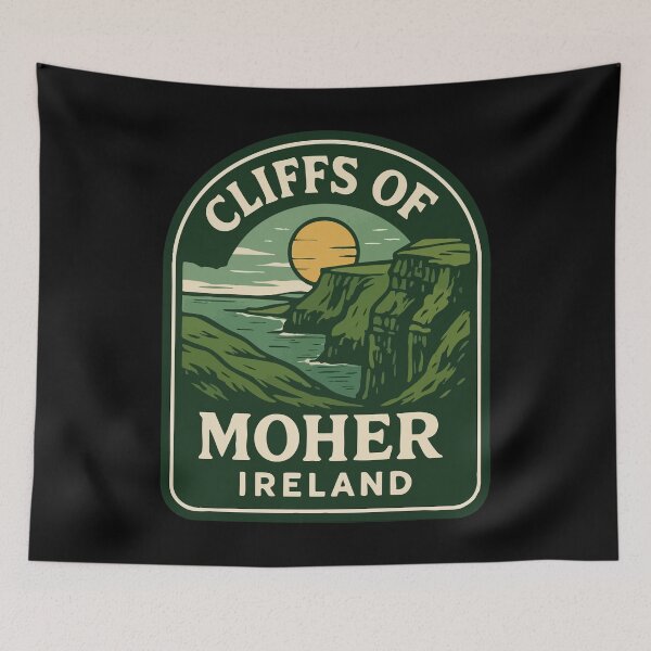 Item preview, Cliffs Of Moher Ireland Retro Travel designed and sold by TomFrontierArt.