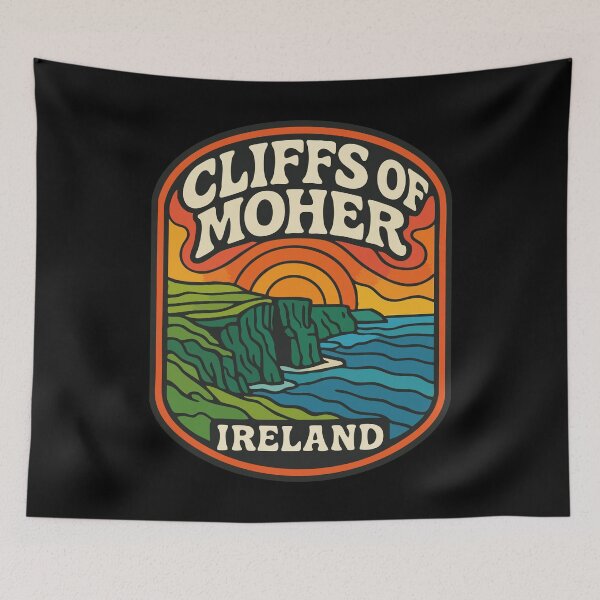 Item preview, Cliffs Of Moher Ireland Retro Trippy Travel designed and sold by TomFrontierArt.