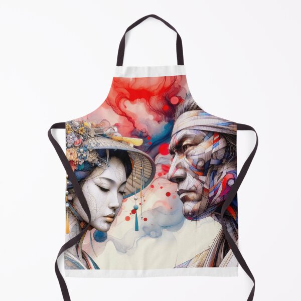 Item preview, Sacred Duality – Geisha & Samurai in Floral Tension designed and sold by KRISS DEL - STUDIO.