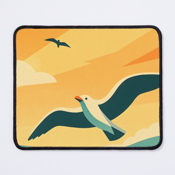 Item preview, No Deep Thoughts Vintage Beach Poster Seagull Humor Art designed and sold by White-Camel.