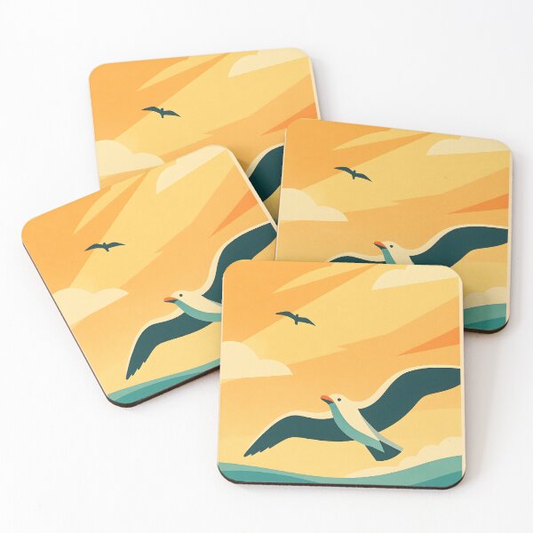 Item preview, No Deep Thoughts Vintage Beach Poster Seagull Humor Art designed and sold by White-Camel.
