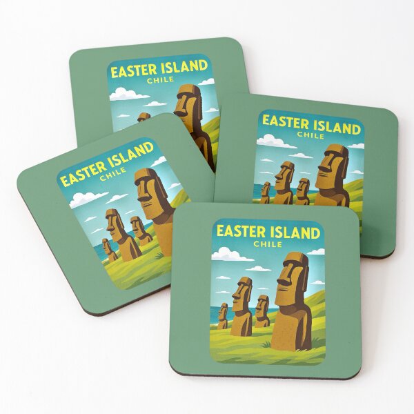 Item preview, Easter Island, Chile — Moai Statues designed and sold by Myra365Art.