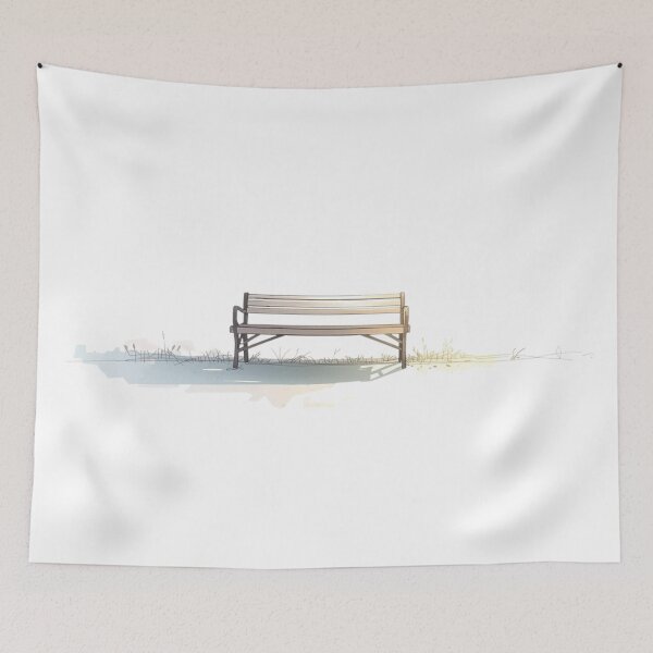 Item preview, Soft World – The Empty Bench | Minimal Poetic Stillness designed and sold by jelonkaa.