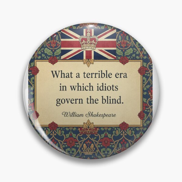 Item preview, Shakespeare "Terrible Era" Quote T-Shirt - British Flag Crown Pattern designed and sold by Boski22.