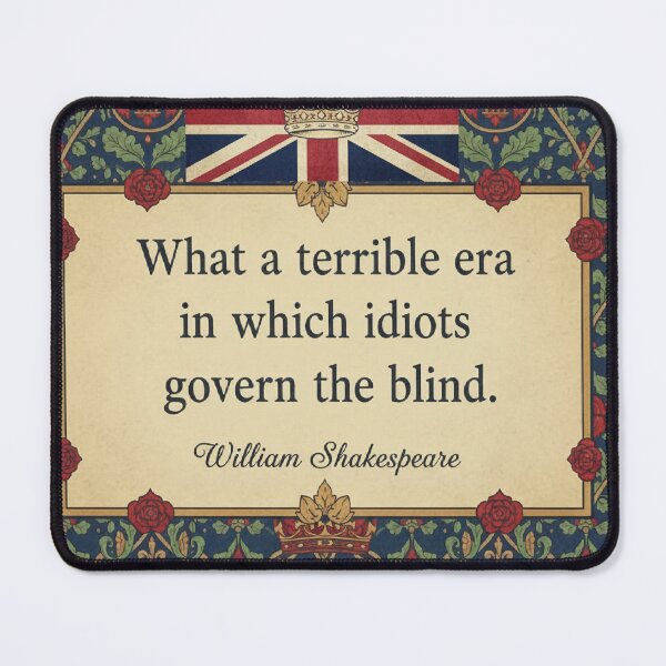 Item preview, Shakespeare "Terrible Era" Quote T-Shirt - British Flag Crown Pattern designed and sold by Boski22.