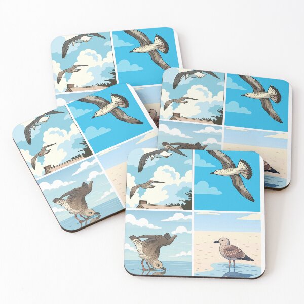 Item preview, Seabird Collection Vintage Coastal Birds Collage Poster Art designed and sold by White-Camel.