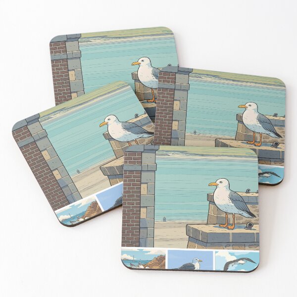 Item preview, Urban Seagull Vintage City Bird Coastal Architecture Poster Art designed and sold by White-Camel.