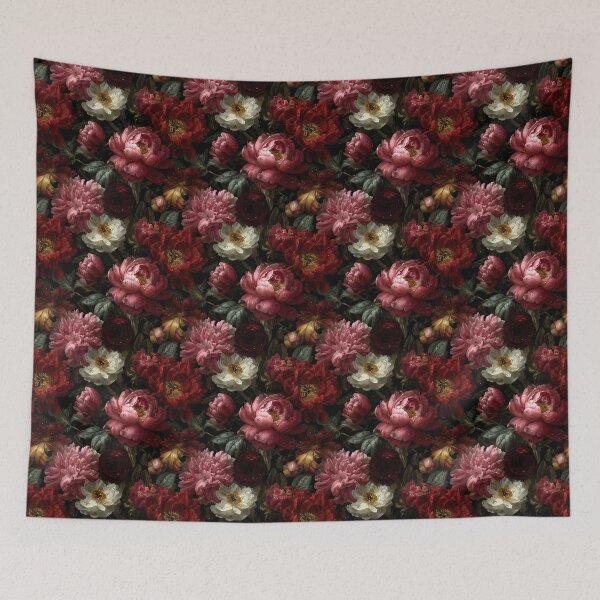 Item preview, Moody Dark Floral Peony Pattern designed and sold by Prismatect.