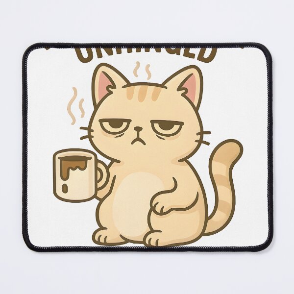 Item preview, Professionally Unhinged – Funny Coffee Cat | Funny Coffee Meme Cat Design designed and sold by Cat & Coffee Studio.