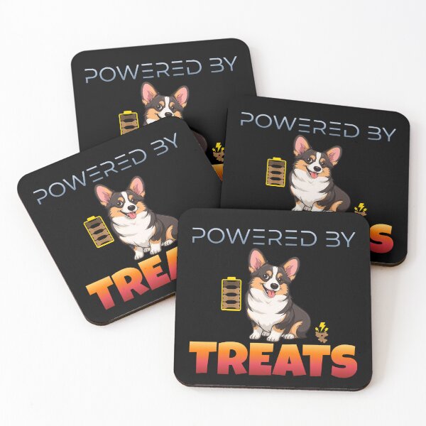 Item preview, Powered by Treats – Funny Corgi Dog Design for Pet Lovers designed and sold by Kotalo.