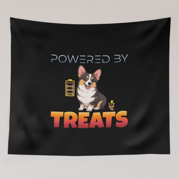 Item preview, Powered by Treats – Funny Corgi Dog Design for Pet Lovers designed and sold by Kotalo.