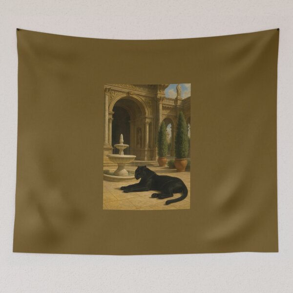 Item preview, Black Panther in Royal Courtyard – Elegant Classical Artwork designed and sold by SuccessHunters.