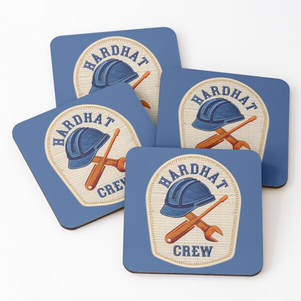 Item preview, Hardhat Crew Embroidered Patch - Blue Hardhat & Tools Badge Patch Style designed and sold by pixelated_echoes.