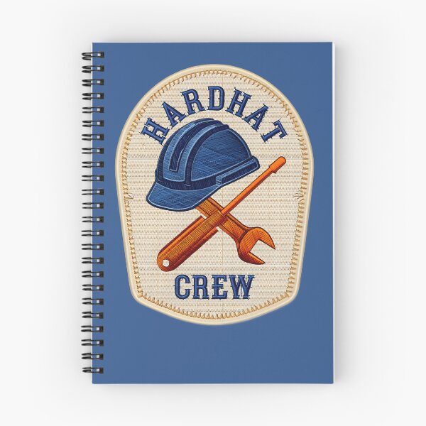 Item preview, Hardhat Crew Embroidered Patch - Blue Hardhat & Tools Badge Patch Style designed and sold by pixelated_echoes.