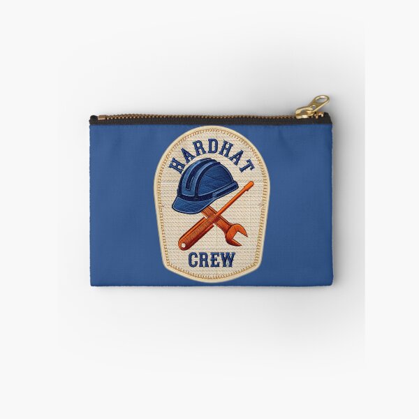 Item preview, Hardhat Crew Embroidered Patch - Blue Hardhat & Tools Badge Patch Style designed and sold by pixelated_echoes.