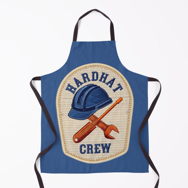Item preview, Hardhat Crew Embroidered Patch - Blue Hardhat & Tools Badge Patch Style designed and sold by pixelated_echoes.