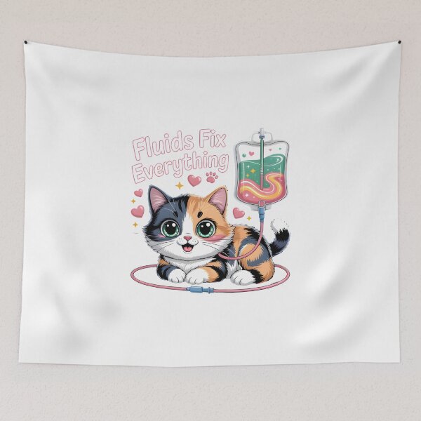 Item preview, Fluids Fix Everything – Cute Cat IV Design designed and sold by Bettybee00.