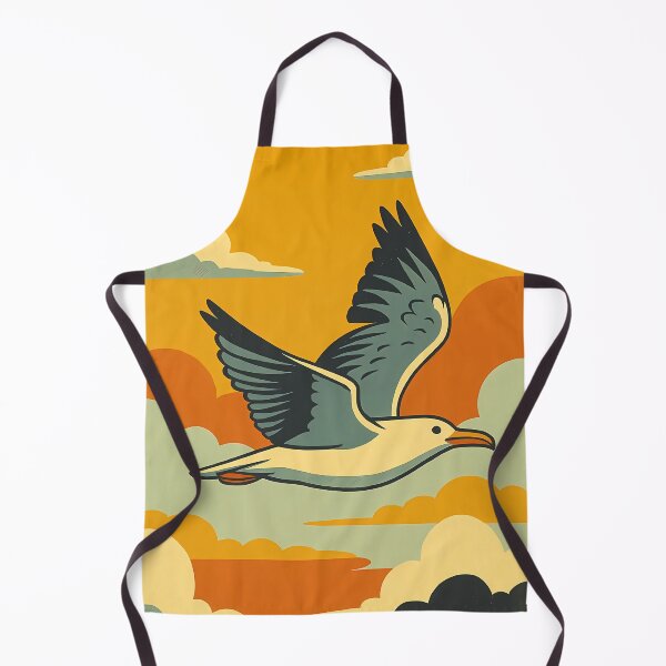 Item preview, Soaring Sunset Vintage Flying Seabird Coastal Poster Art designed and sold by White-Camel.