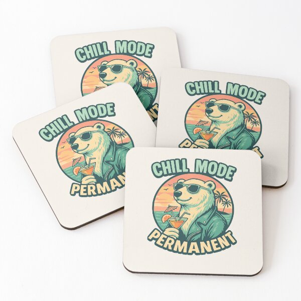 Item preview, Pastel Polar Bear Quote – “Chill Mode: Permanent” | Beach Sunset Vibes designed and sold by Modivox.