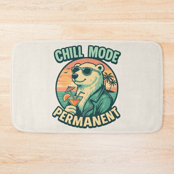 Item preview, Pastel Polar Bear Quote – “Chill Mode: Permanent” | Beach Sunset Vibes designed and sold by Modivox.