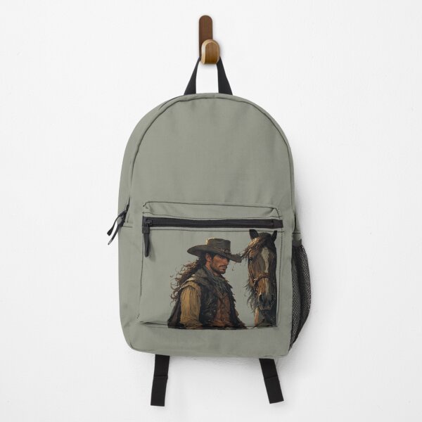Item preview, Western Cowboy with Horse – Rugged Wild West Portrait Illustration by NegarTv Designs designed and sold by NegarTv Designs.