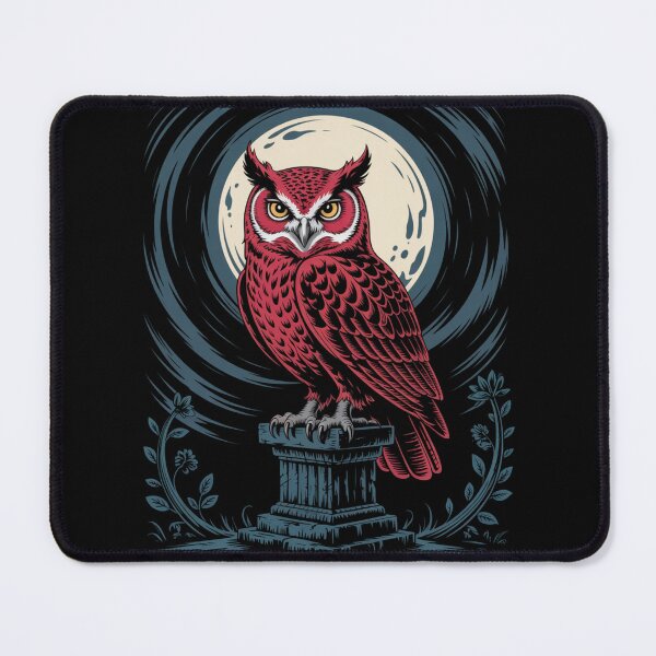 Item preview, Red Owl Under Full Moon – Mystical Nocturnal Art designed and sold by WitchyWhisper.