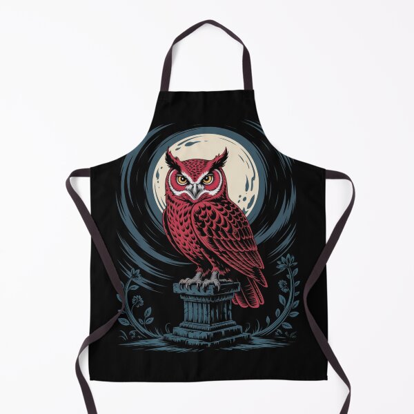 Item preview, Red Owl Under Full Moon – Mystical Nocturnal Art designed and sold by WitchyWhisper.
