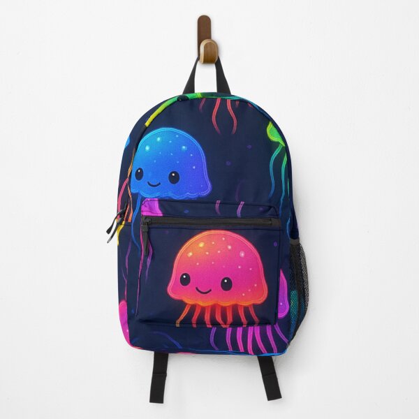 Item preview, Neon Jellyfish Pattern on Navy Blue designed and sold by SassyArtistry.