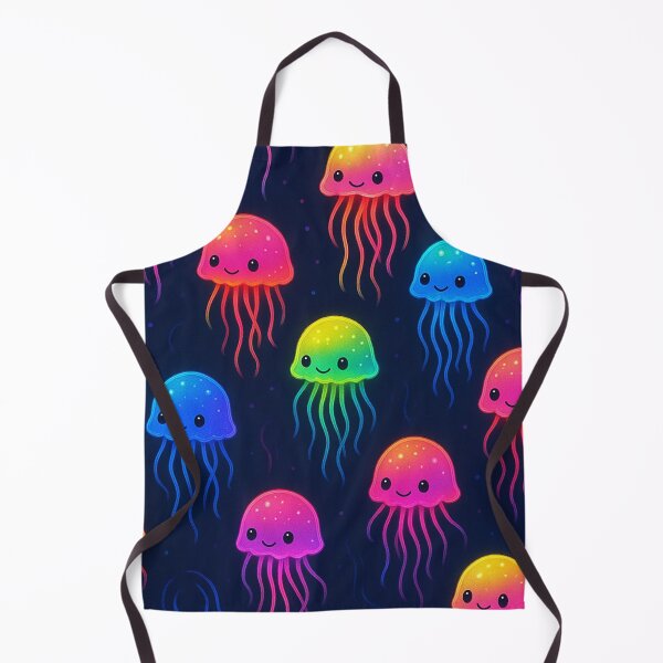 Item preview, Neon Jellyfish Pattern on Navy Blue designed and sold by SassyArtistry.
