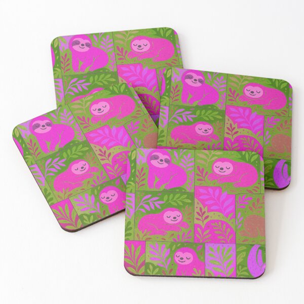 Item preview, Pink Sloths in a Tropical Jungle designed and sold by SassyArtistry.