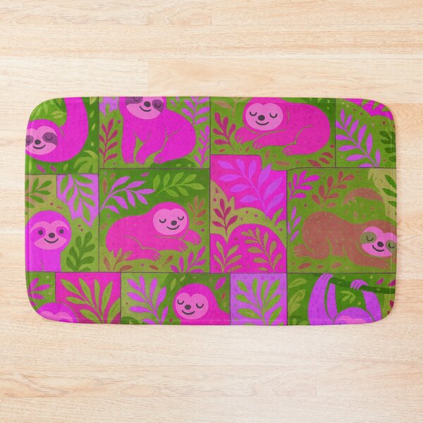 Item preview, Pink Sloths in a Tropical Jungle designed and sold by SassyArtistry.