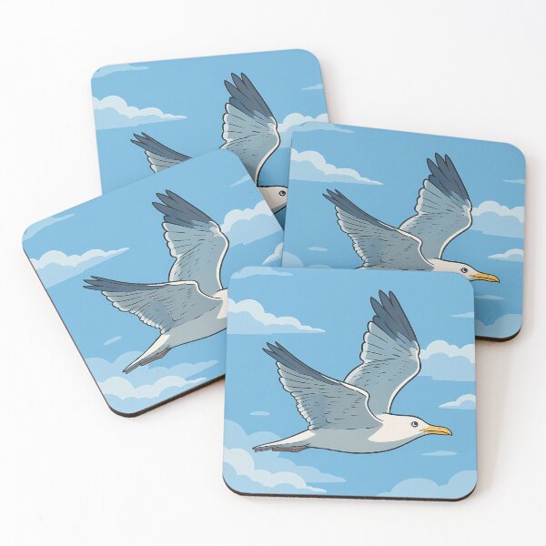 Item preview, Wings Spread Vintage Flying Seagull Coastal Poster Art designed and sold by White-Camel.