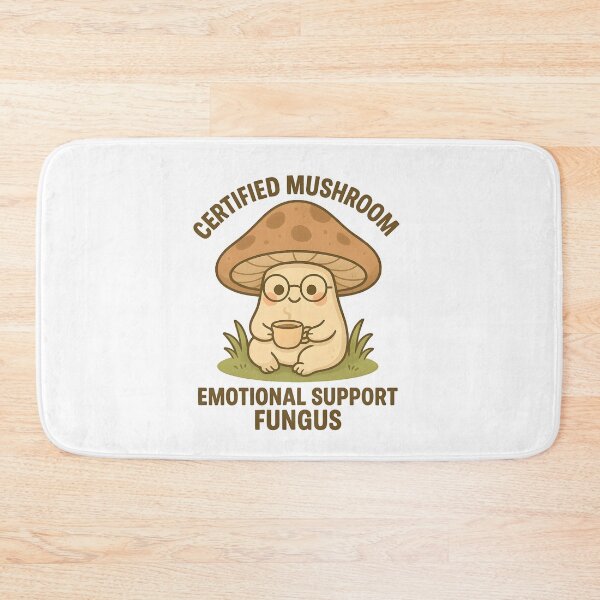 Item preview, Certified Mushroom Therapist – Emotional Support Fungus | Funny Mushroom Meme & Kawaii Design designed and sold by Cat & Coffee Studio.