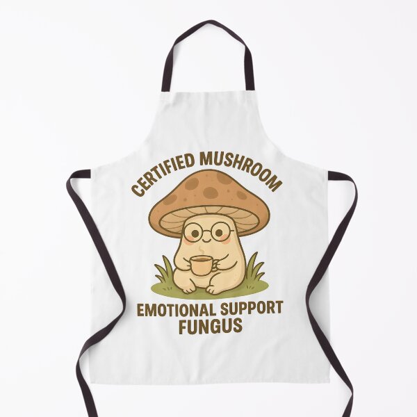 Item preview, Certified Mushroom Therapist – Emotional Support Fungus | Funny Mushroom Meme & Kawaii Design designed and sold by Cat & Coffee Studio.