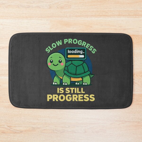 Item preview, Turtle Quote – “Slow Progress Is Still Progress” | Minimalist Loading Design designed and sold by Modivox.