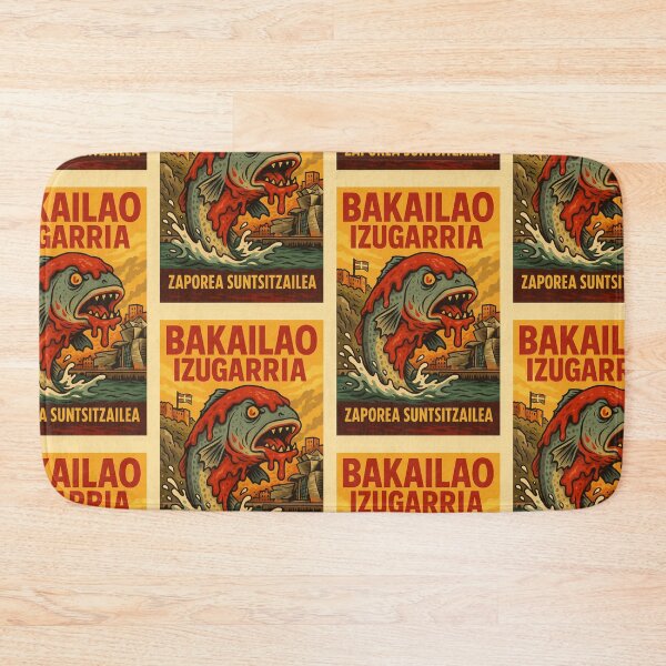 Item preview, Basque Cod Monster – Retro Comic Poster Illustration designed and sold by Travellerz.