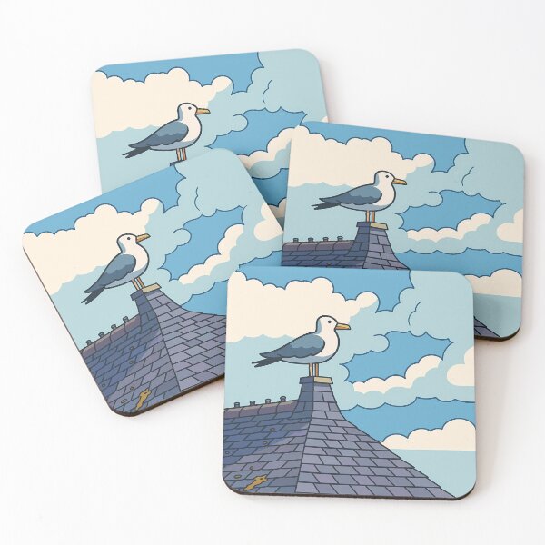 Item preview, Pier Guardian Vintage Seagull Coastal Structure Poster Art designed and sold by White-Camel.