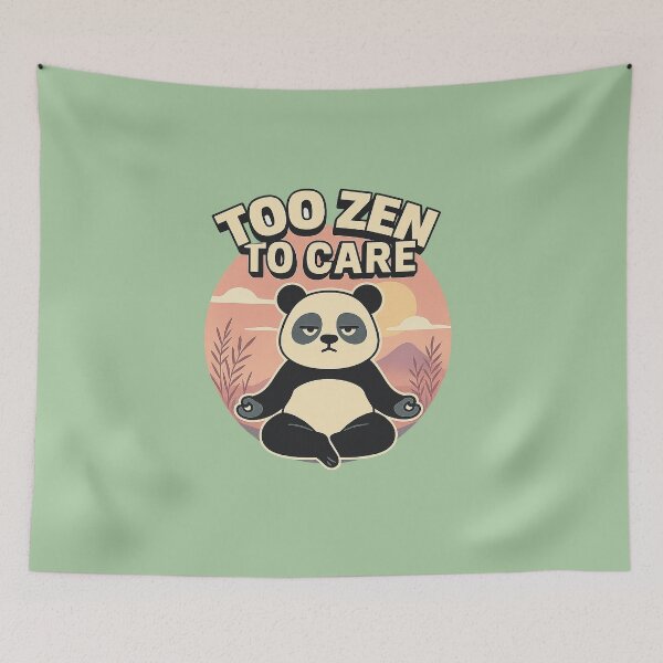 Item preview, Panda Quote – “Too Zen to Care” | Pastel Japanese Calm Design designed and sold by Modivox.