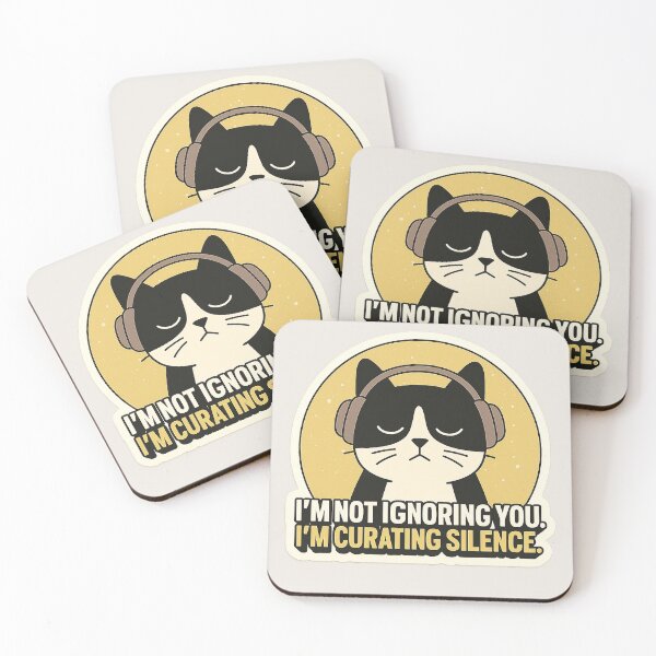 Item preview, Cat Quote – “I’m Not Ignoring You. I’m Curating Silence.” | Minimalist Introvert Design designed and sold by Modivox.