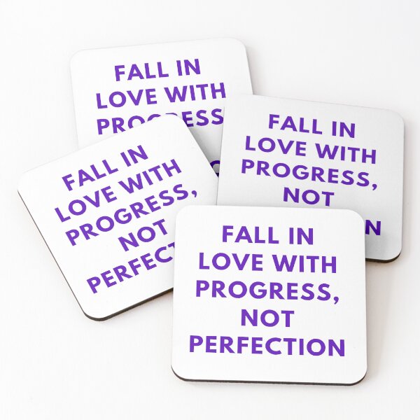Item preview, Fall in love with progress, not perfection. Motivation text.  designed and sold by HowAboutTee.