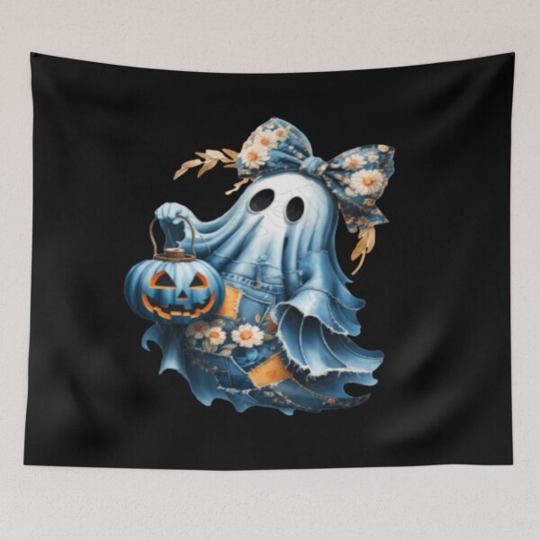 Item preview, autumn halloween ghost with pumpkin designed and sold by szydelkowanika.