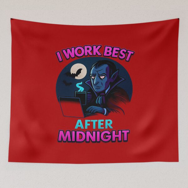 Item preview, Midnight Hustle – Vampire Working Late | Neon Gothic Night Owl Design designed and sold by Modivox.