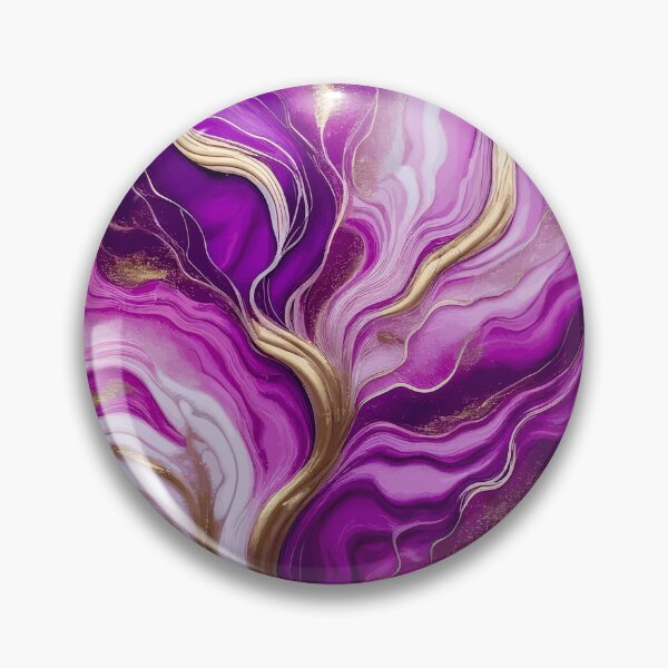 Item preview, Paint Pour Abstract Acrylic Fluid Art in Pink Purple Gold designed and sold by Vicky Brago-Mitchell®.