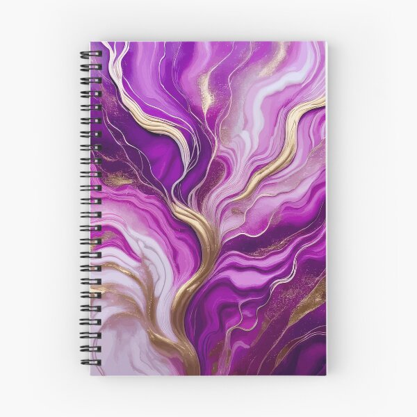 Item preview, Paint Pour Abstract Acrylic Fluid Art in Pink Purple Gold designed and sold by Vicky Brago-Mitchell®.