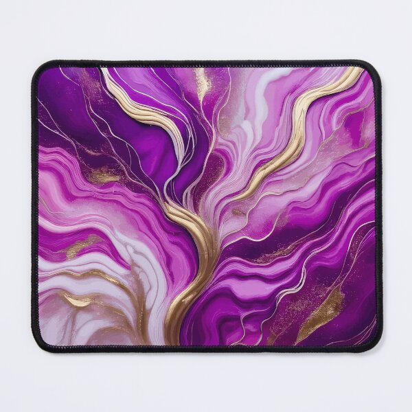 Item preview, Paint Pour Abstract Acrylic Fluid Art in Pink Purple Gold designed and sold by Vicky Brago-Mitchell®.