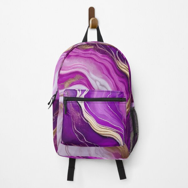 Item preview, Paint Pour Abstract Acrylic Fluid Art in Pink Purple Gold designed and sold by Vicky Brago-Mitchell®.