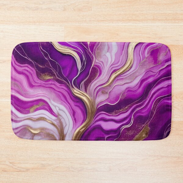 Item preview, Paint Pour Abstract Acrylic Fluid Art in Pink Purple Gold designed and sold by Vicky Brago-Mitchell®.