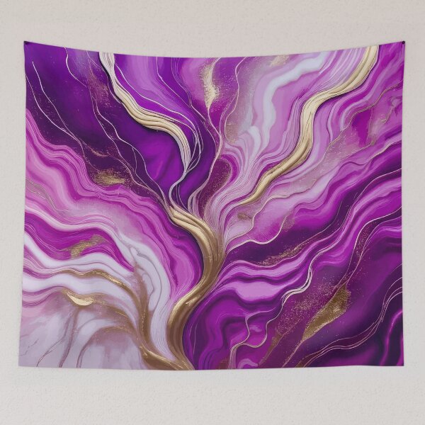 Item preview, Paint Pour Abstract Acrylic Fluid Art in Pink Purple Gold designed and sold by Vicky Brago-Mitchell®.